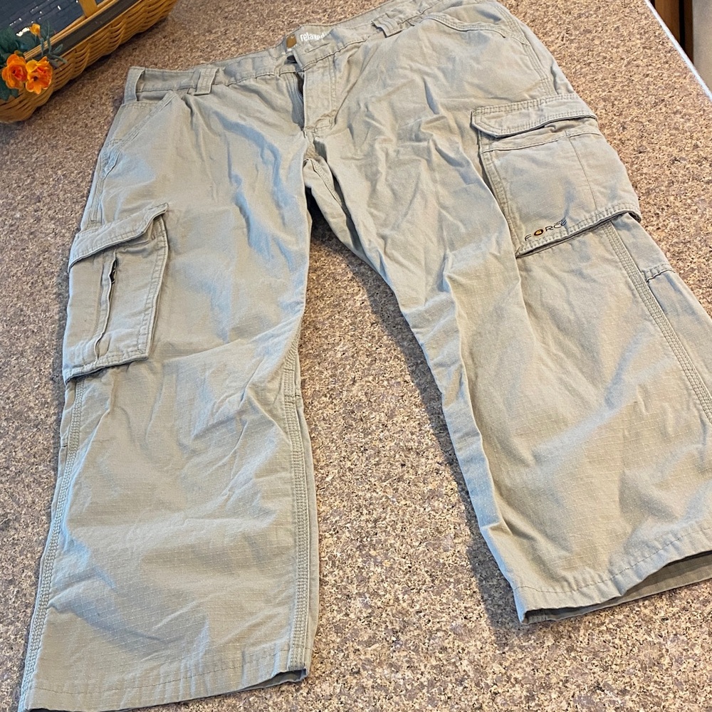 Carhartt Relaxed Fit Pants 101148232 36 Waist LENGTH ALTERED CROPPED SMELL MUSTY